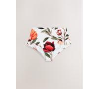 Next White/Red Floral High Waist Hardware Bikini Bottoms