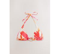 Next White/Red Floral Kew Collection Hardware Triangle Bikini Top