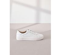Next White Signature Premium Leather Lace-Up Trainers