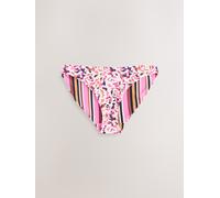 Next White Spot/Pink Stripe Reversible High Leg Bikini Bottoms