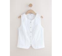 Next White Sun Broderie Button Front Top