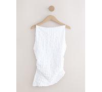 Next White Textured Strappy Square Neck Top