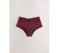Next Wine Red Midi Waist Bikini Bottoms