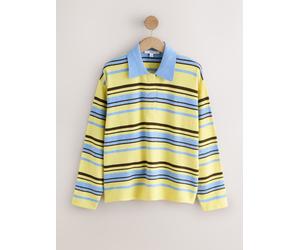 Next Yellow/Blue Stripe Supersoft Knitted Long Sleeve Polo Jumper
