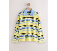 Next Yellow/Blue Stripe Supersoft Knitted Long Sleeve Polo Top