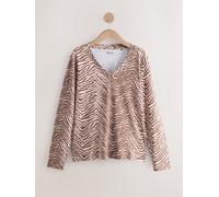 Next Zebra Print Cotton Modal Blend Slouch Long Sleeve T-Shirt