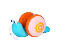 NEXTAKE Escargot rampant à corde à tirer, jouet amusant et remuant pour tout-petits avec effet musique et lumières (bleu-orange)
