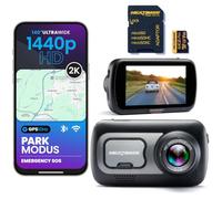 Nextbase Caméra embarquée 522GW + carte SD 64 Go | 1440p 2K avec GPS, Wi-Fi et SOS d'urgence | Écran tactile 3" | Mode stationnement 24h/24 et 7 & support Click&Go