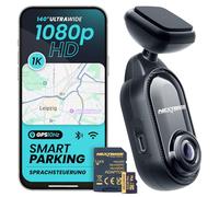 Nextbase Piqo Caméra embarquée 1K pour voiture avant, mode stationnement 24h/24, 7j/7, surveillance du stationnement, 1080p 30 fps, commande vocale, caméra de voiture angle de vision 140 ° avec vision