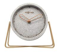 NeXtime 5204GS Cross Table Horloge de Table élégante en Pierre Gris 17,5 x 15,5 x 5 cm