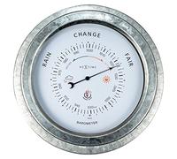 NeXtime Baromètre extérieur - Ø22CM - Métal - Galvanisé Orchid, Gris