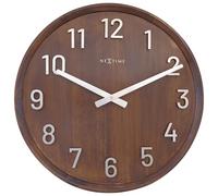 NeXtime Grande Horloge Murale 50cm-Silencieux-Noyer-Bois/Métal Precious