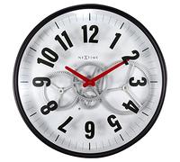 NeXtime Horloge à Engrenages Modernes à Engrenages Mobiles - Blanc - 36cm - Métal/Verre