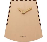 NeXtime Horloge de Table de Design Rocky, très silencieuse, en Bois, Mobile, Couleur Saumon, 19,5 x 18 cm