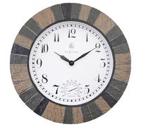 NeXtime Horloge extérieure étanche - avec thermomètre - 43,5 cm - Polyrésine - Aster Large