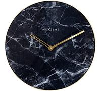 NeXtime - Horloge Murale - Ø 40 cm - Verre/Métal - Noir - 'Marble'