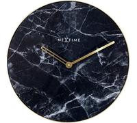 NeXtime - Horloge Murale - Ø 40 cm - Verre/Métal - Noir - 'Marble'