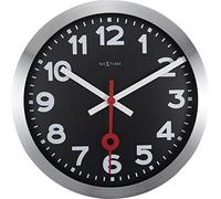 NeXtime - Horloge Murale - Ø 35 cm - Aluminium - Noir - 'Station'