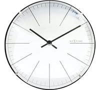 NeXtime Horloge Murale/de Table BIG Stripe Mini Dome, très silencieuse, Blanche, Ronde, ø 20 cm 3506WI