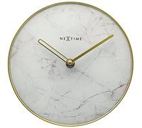 NeXtime Horloge Murale en Verre et métal Blanc marbre 20 x 0,8 cm 5222WI
