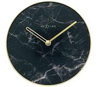 NeXtime Horloge Murale en Verre et métal Noir marbre 20 x 0,8 cm 5222ZW