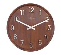 NeXtime Grande Horloge Murale 50cm-Silencieux-Noyer-Bois/Métal Precious