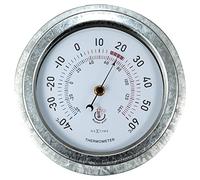 NeXtime Thermomètre extérieur - Ø22CM - Métal - Galvanisé Lily, Gris