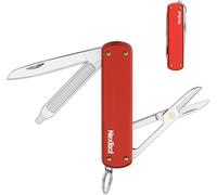 NexTool Couteau de poche, cadeau pour homme, couteau pliable en acier inoxydable, couteau de poche avec ciseaux, mini couteau de poche, une main, porte-clés, 5 fonctions outil de poche pour le camping