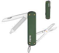 NexTool Couteau de Porte-Clés,5 en 1 Mini Outils Multitool Chians,Petit Couteau de Poche avec Porte-Clés,Ciseaux,Tournevis et Lime à Ongles,Cadeaux Gadget Cool pour Hommes Femmes Port Quotidien(Vert)