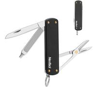 NexTool Couteau de Porte-Clés,5 en 1 Mini Outils Multitool Chians,Petit Couteau de Poche avec Porte-Clés,Ciseaux,Tournevis et Lime à Ongles,Cadeaux Gadget Cool pour Hommes Femmes Port Quotidien(Black)