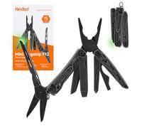NexTool F12 Mini Outil Multifonctions 13 en 1 pour Porte-Clés avec Ciseaux Dentelés, Lime et Verrouillage de Sécurité, Flagship EDC Amélioré en Acier pour Activités en Plein Air, Cadeau pour Homme