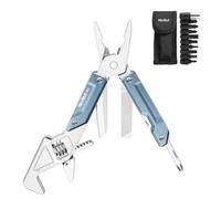 NexTool W2 Outil multifonction 8 en 1 avec clé à molette réglable, pince multifonction, couteau de poche, tournevis et lime, avec jeu d'embouts 9 en 1 et fourreau en nylon