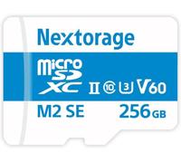 Nextorage Carte micro SD UHS-II 256 Go microSDXC U3 V60 Vitesse de lecture : 280 Mo/s Vitesse d’écriture : 190 Mo/s
