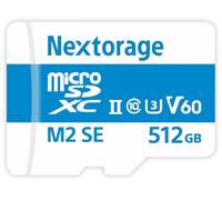 Nextorage Carte Micro SD UHS-II de Fabricant Japonais microSDXC U3 V60 - Vitesse de Lecture maximale : 280 Mo/s - Vitesse d'écriture maximale : 100 Mo/s - Carte microSD NX-M2SE (512 Go)