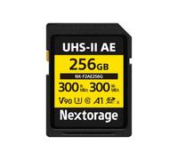 Nextorage Marque Japonaise Carte SD UHS-II 256 Go V90 | V90, Max Lect. 300MB/s, Écr. 300MB/s, 8K, Rafale haute vitesse, Sony, Canon, Nikon, Fujifilm, Panasonic, NX-F2AE256G