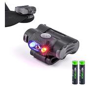 Nextorch Lampe frontale LED à clipser avec lumière rouge bleue clignotante AAA pour la course, le camping, la pêche, le cyclisme, le sauvetage en plein air