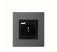 NextP Panneau d'interrupteur moderne à bascule, design futuriste, finition métal gris (FR USB type-C)