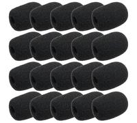 Nextpal Lot de 20 housses de microphone en mousse noire compatibles avec les casques à revers standard, protection contre le vent pour studio d'enregistrement, podcasts, chanteurs, spectacles en