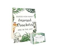 Nextpal Lot de 51 crackers d'animaux Guess How Many - Thème forêt safari jungle - Décorations et activités - Avec 1 panneau debout et 50 cartes