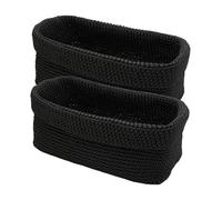 Nexum Lot de 2 paniers de rangement de salle de bain - 29 x 15 x 18,5 cm - Noir - Panier pour serviettes d'invités - Panier de rangement pour cuisine, salle de bain, étagères, pain, cosmétiques - Noir