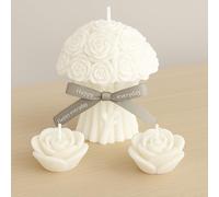 Nexum Lot de 3 Moules pour Bougies Fleur Moules à Savon en Forme de Roses pour Décoration D'intérieur