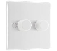 Nexus 882P Interrupteur variateur d'intensité moulé 2 modules 2 Positions Marche/arrêt 400 W - 8,5 x 8,5 cm