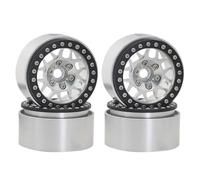 NexusDrive 4pcs 1,9 Pouce de Roue de Roue Perle métallique Compatible avec 1 10 échelle RC Crawler Axi03007 Yikong Modèle(Silver)