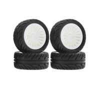 NexusDrive 4pcs 50 mm Ensemble de Roues de pneus en Caoutchouc Compatible avec SG1603 SG1604 SG1605 UDRICT UD1601 UD1602 UD1603 UD1604 1 16 pièces de Remplacement de Voiture RC à échelle RC(White)