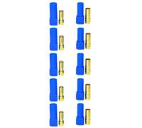 NexusDrive 5pairs XT150 Connecteur de Bougie féminin mâle Plat de 6 mm Tête de Banane pour Les modèles Drone RC compatibles avec Les Applications DC 500V 60A(5pairs Blue)
