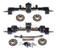 NexusDrive Essieu Portail arrière Avant en Laiton avec Poids d'adaptateur hexadécimal pour Le Robot RC à 24 échelles Compatible avec Les modèles de pêne Mortel SCX24 et(Front Rear Axle)
