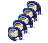 NexusDrive Étiquettes thermocollantes en Tissu 12mm, 3 à 10 pièces, compatibles avec A18771 A18768, étiquette Noire sur Blanche pour Machine Plus LT100H(5PK Black on White)