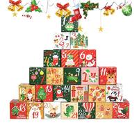 Nexusectar Boîte de calendrier de compte à rebours de Noël, 24 jours de compte à rebours de Noël, boîtes vides à remplir soi-même - Figurine décorative pour bureau, , filles, frères et sœurs