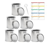 Nexusectar Boîtes de peinture vides avec couvercles, conteneurs de rangement de peinture, conteneurs de peinture sans phrases et autocollants en canette - Organisation de garage, seau de rangement