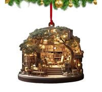 Nexusectar Boules de Noël,Décorations de Noël pour Librairie | Pendentif de Librairie Festif pour Célébration Hivernale Lecteur Maison Porte Bibliothèque Intérieur Familial - Porte Fenêtre Fête Maison